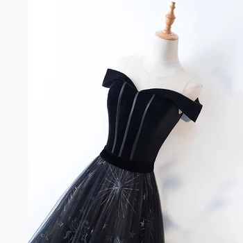 Det er Yiiya Kjole til Aften i 2019 Plus Size Kort Ærme Fra Skulder Princess Ball Gown Stjerner Mønster Elegante Formelle Kjoler E1006