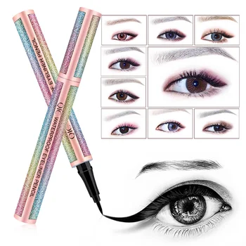 QIC Vandtæt stjernehimmel Eyeliner Blyant 24 Timer Lang-varig Flydende Sort eyeliner Pen Ikke-blomstrende Glat Øjne Makeup-Værktøjer