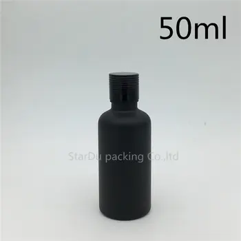 Høj kvalitet 10ml 15 ml 20 ml 30 ml 50 ml 100 ml Sort Matteret Glas Flaske med aluminiumshætte plug Parfume flaske 300pcs