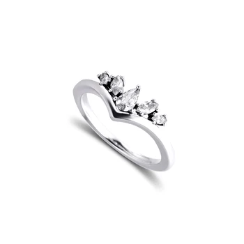 Sølv ring 925 Mousserende Pære & Marquise Bærearm Ringe Ægte 925 Sterling-Sølv-Smykker Gratis Fragt