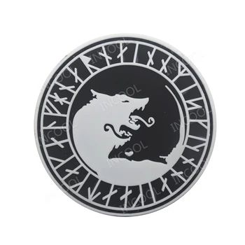 3D Wolf PVC-Patch Viking Militære Patch Taktiske Logo, Badges Pynt Bekæmpelse af Gummi-Lapper 8CM
