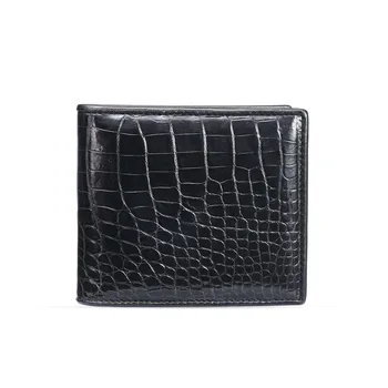 Krokodille læder High-end luksus mænds tegnebog korte læder tegnebog jakkesæt klip multi-card coin purse carteira masculina