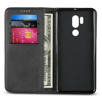 For LG G7 6.1 tommer Flip Case Kalv Korn Magnetiske PU Læder Tegnebog Type Kort Lomme Anti banke Skallen for LGg7 lg g7-Telefonen tasker