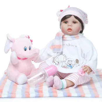 NPK 55cm Realistisk Reborn Baby Doll Blød Silikone Fyldte Virkelighedstro Baby Dukke Toy Etniske Dukke For Børn Gaver Jul Fødselsdag