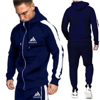 Lynlås hætteklædte jakke afslappet sportstøj 2020 nye sports brand til mænd passer til efterår og vinter varm og fløjl mænds tøj