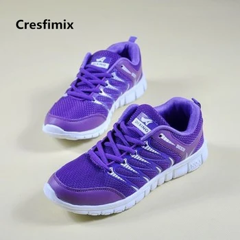 Cresfimix kvinder mode plus size komfortable lace-up sneakers dame casual street sko kvindelige afslappet lys blå sko c2693b