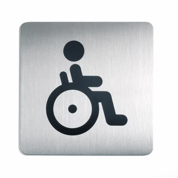 WC piktogram for handicappede 150x150mm sølv