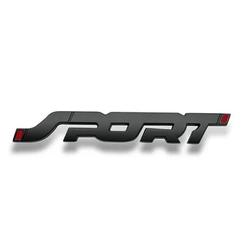 Metal 3D-Krom Sølv / Sort/ Rød Auto Bilens Bagagerum Racing SPORT Ord Brev Logo Logo Badge Decal Sticker