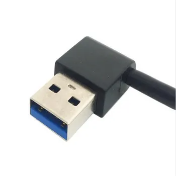 100pcs/USB3.0 USB 3.0 Type A Male 90 Graders Vinklet Venstre til Højre Vinklet forlængerkabel Lige Forbindelse 50cm 0,5 m