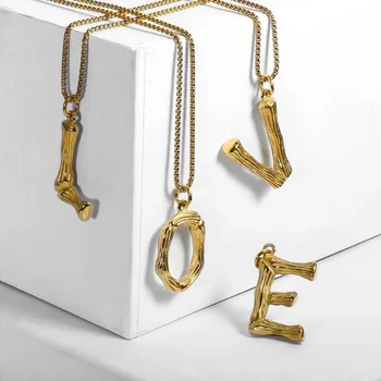 brutalt Canberra klinke Købe 26 brev alfabet a-z bambus halskæde box chain indledende charms til  mænd, kvinder, smykker, guld/gunmetal 18" -24 " dkpm148a < Halskæder &  Vedhæng \ Loneabrahamsen.dk